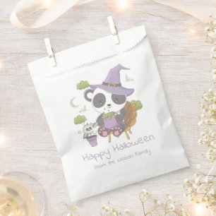 Panda Witch Hat moon Happy Halloween Favour Bag