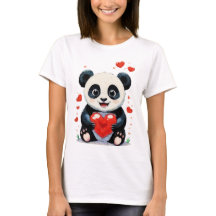 Panda with a Heart - Adorable Love Painting