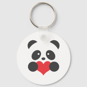 Panda with a heart keychain