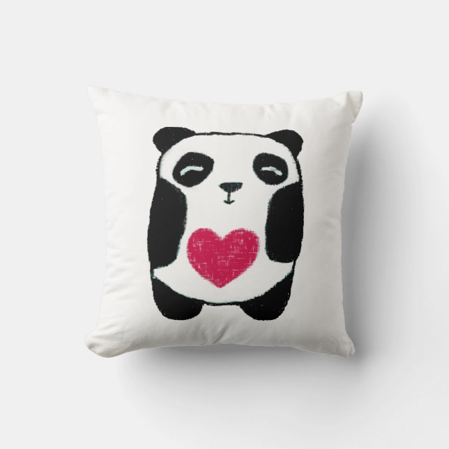 Panda with a heart Pillow (Front)