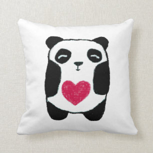 Panda with a heart Pillow