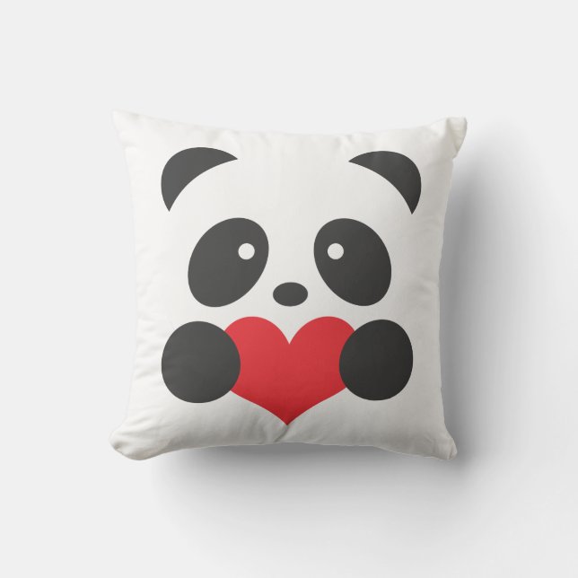 Panda with a heart pillow (Front)