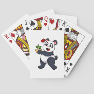 Panda with Bamboo Flower Playing Cards