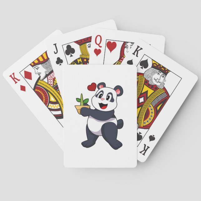 Panda with Bamboo Flower Playing Cards (Back)