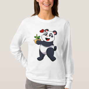 Panda with Bamboo Flower T-Shirt