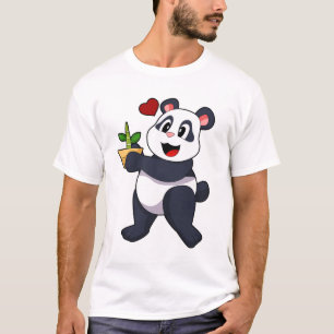 Panda with Bamboo Flower T-Shirt