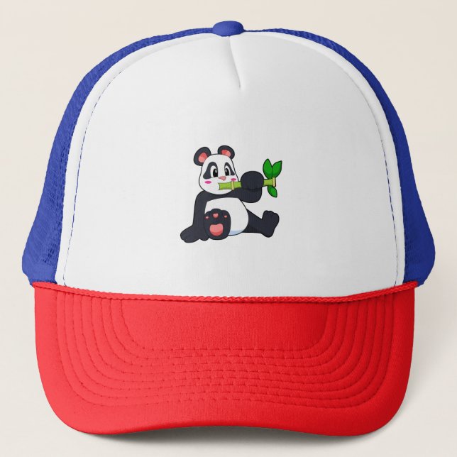 Panda with Bamboo Trucker Hat (Front)