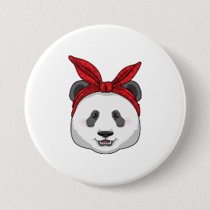 Panda with Bandana 3 Inch Round Button