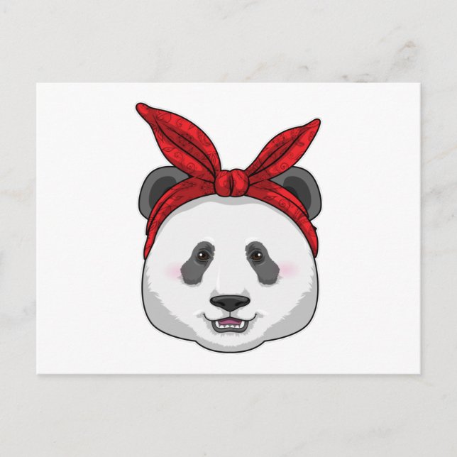 Panda with Bandana Postcard (Front)