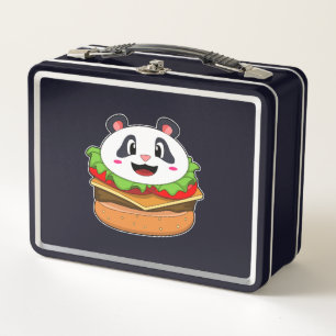 Panda with Burger Metal Lunch Box