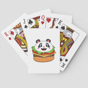 Panda with Burger Playing Cards