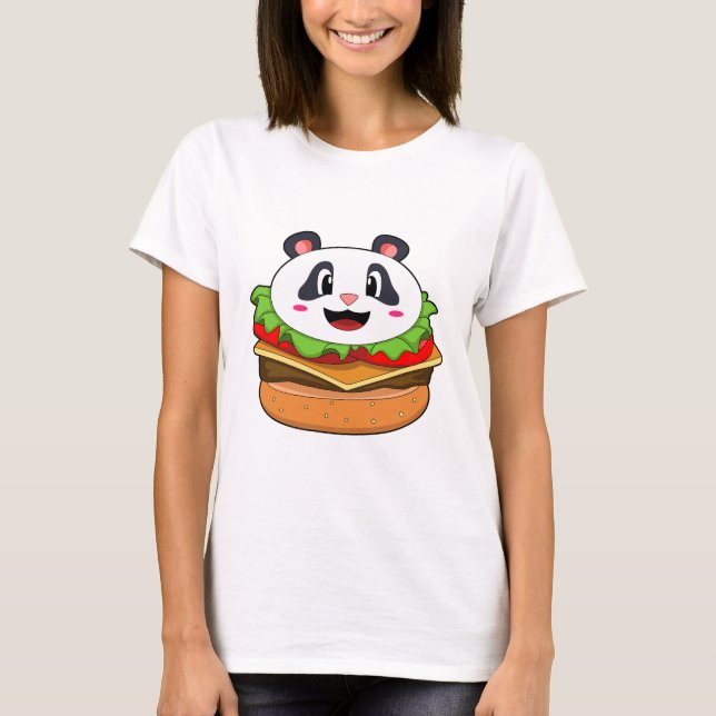 Panda with Burger T-Shirt (Front)