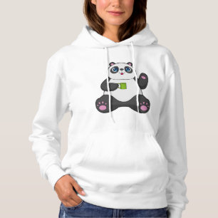 Panda with Coffee mug Hoodie