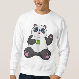 Panda with Coffee mug Sweatshirt