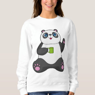 Panda with Coffee mug Sweatshirt