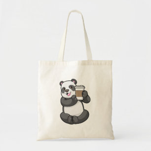 Panda with Coffee to go Tote Bag