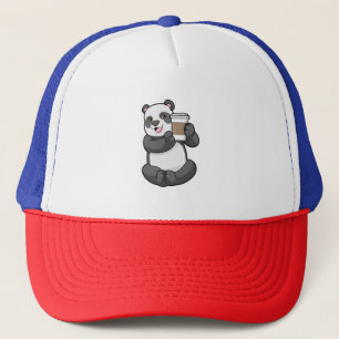 Panda with Coffee to go Trucker Hat