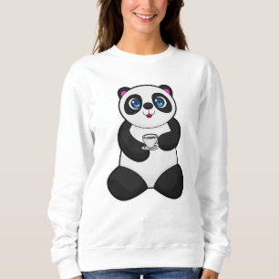 Panda with Cup of Coffee Sweatshirt