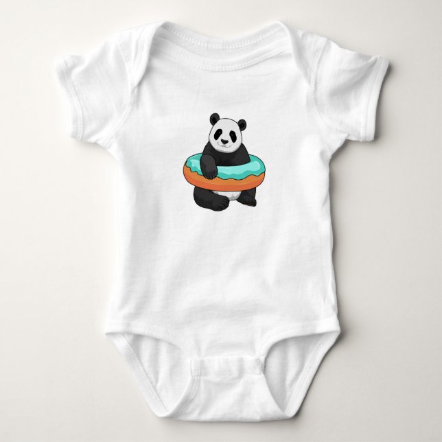 Panda with Donut Baby Bodysuit (Front)