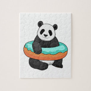 Panda with Doughnut Jigsaw Puzzle