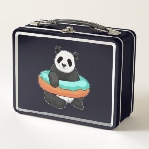 Panda with Doughnut Metal Lunch Box