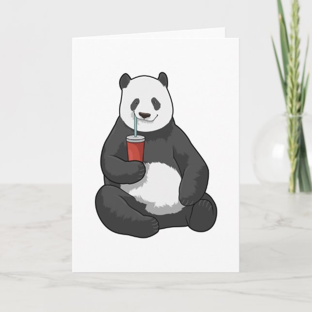 Panda with Drink Card (Front)