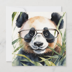 Panda with glasses card
