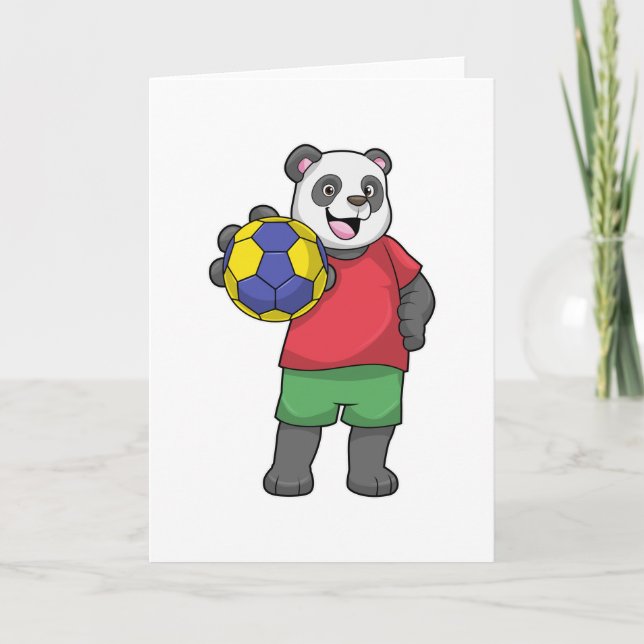 Panda with Handball Sports Card (Front)