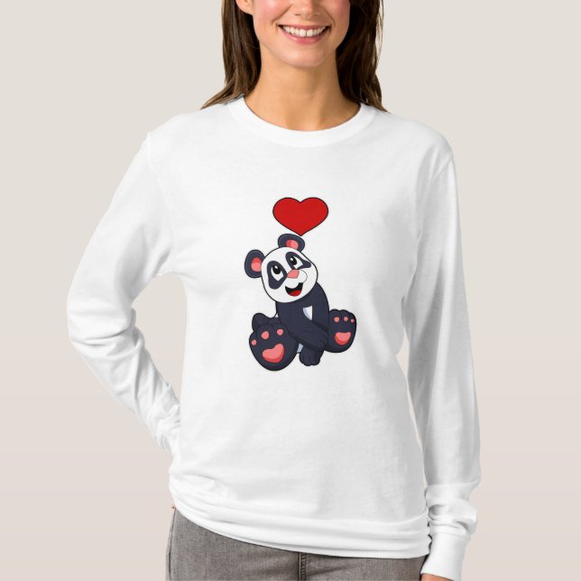 Panda with Heart T-Shirt (Front)