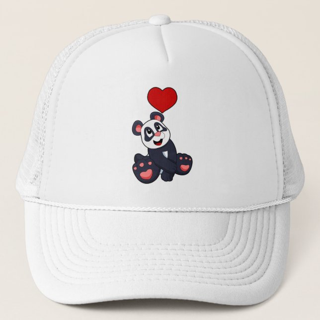 Panda with Heart Trucker Hat (Front)