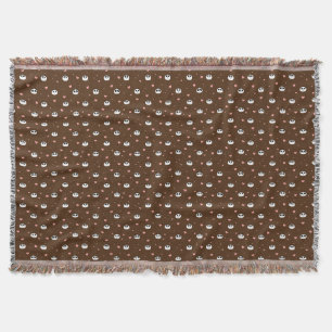 Panda with hearts pattern throw blanket