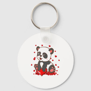 Panda With Hearts Valentines Day Women And Girls  Keychain
