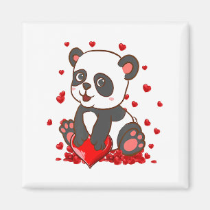 Panda With Hearts Valentines Day Women And Girls Magnet