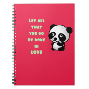Panda with Inspirational Love Quote Notebook