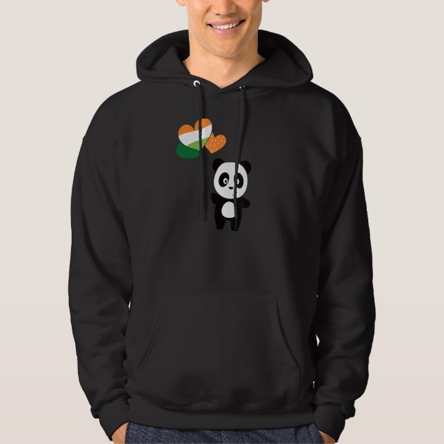 Panda With Ireland Balloons Cute Animals For Good  Hoodie (Front)