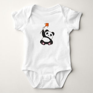 Panda with Kite Baby Bodysuit