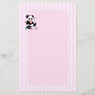 Panda with lollipop stationery