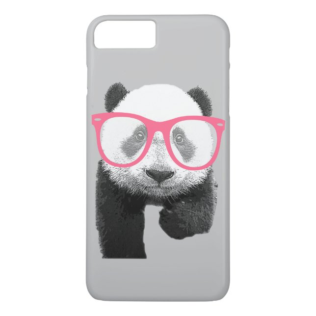 Panda with Pink Glasses Cute Funny Phone 7+ Case (Back)