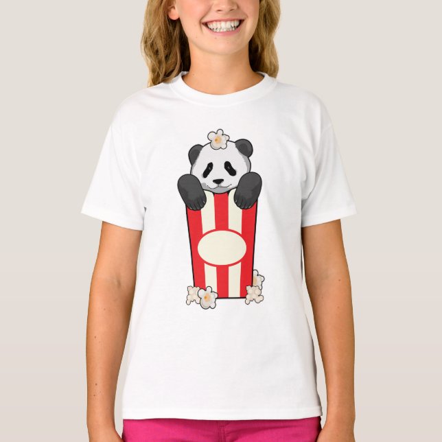 Panda with Popcorn T-Shirt (Front)