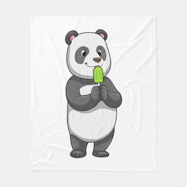 Panda with Popsicle Fleece Blanket (Front)