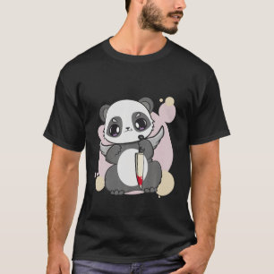 Panda With Purple Eyes Toy Knife Kawaii Bear Cub A T-Shirt