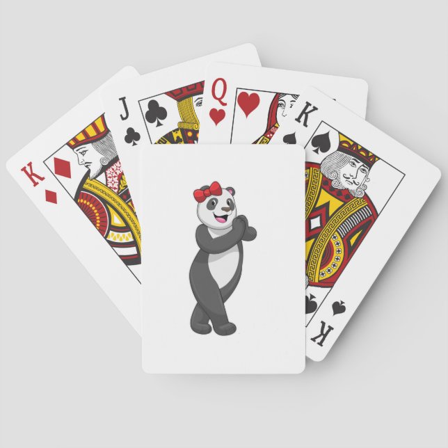 Panda with Ribbon Playing Cards (Back)