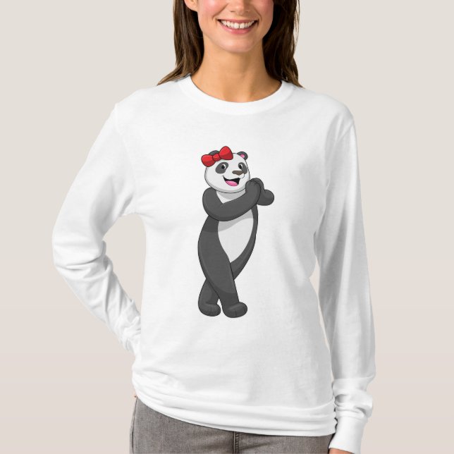 Panda with Ribbon T-Shirt (Front)