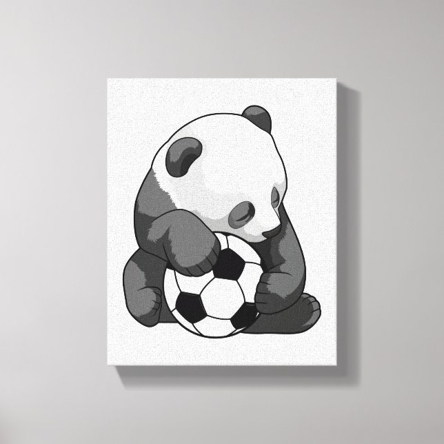 Panda with Soccer ball Canvas Print (Front)