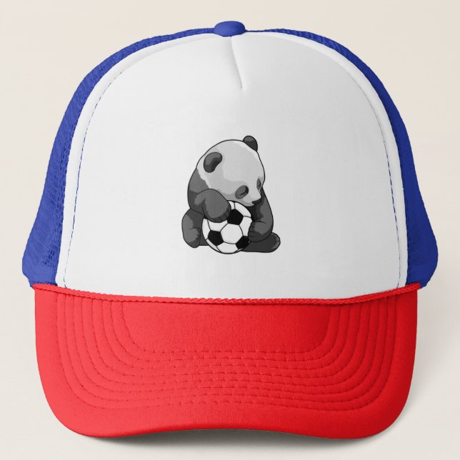 Panda with Soccer ball Trucker Hat (Front)