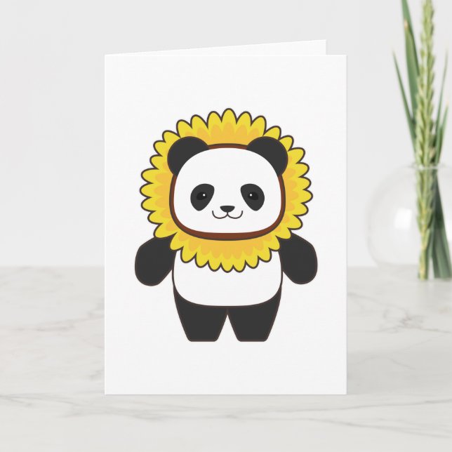 Panda with Sunflower Card (Front)