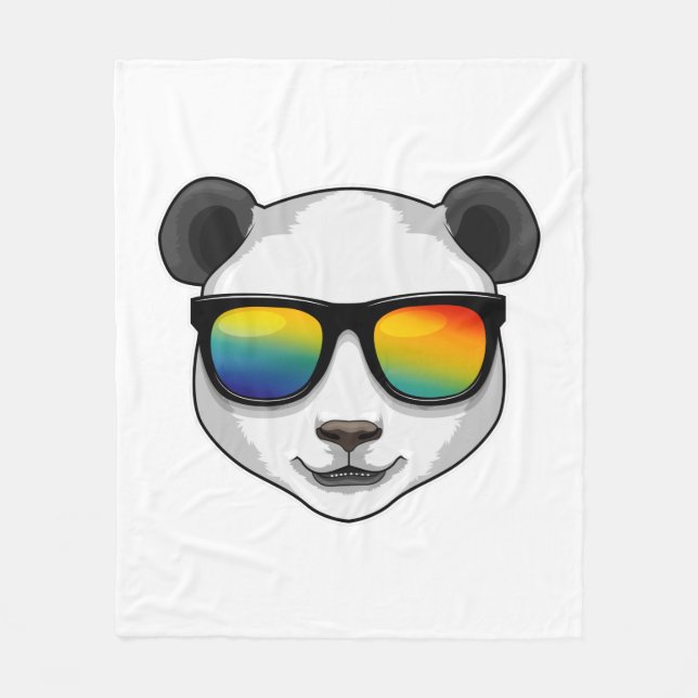 Panda with Sunglasses Fleece Blanket (Front)