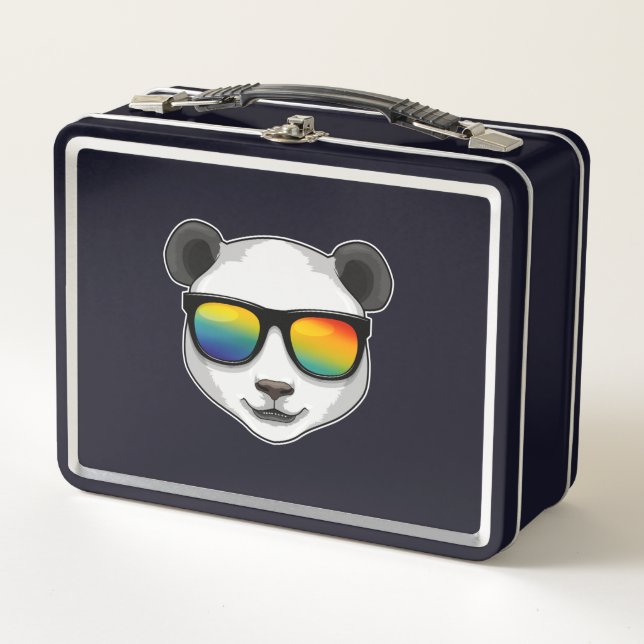 Panda with Sunglasses Metal Lunch Box (Front)