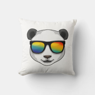 Panda with Sunglasses Throw Pillow