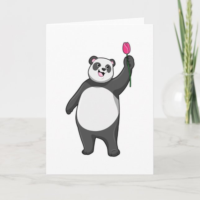Panda with Tulip Card (Front)